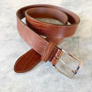 Martin Dingman Italian Leather Crocodile Belt 36”